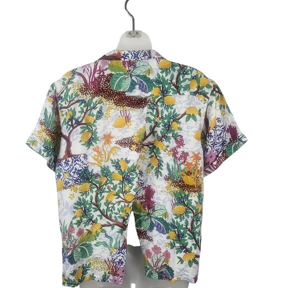 Anthropologie MAEVE CLASSIC SURF SHIRT Linen Blend Tropical Print S $98 - Picture 5 of 9